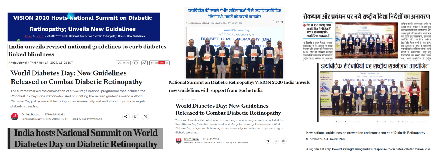 Launched the revised guidelines on 'Management of Diabetic Retinopathy' on World Diabetes Day